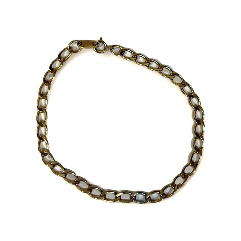 Avon Vintage Women’s Signed Gold Tone Curb Link Classic 7.5” Chain Bracelet
